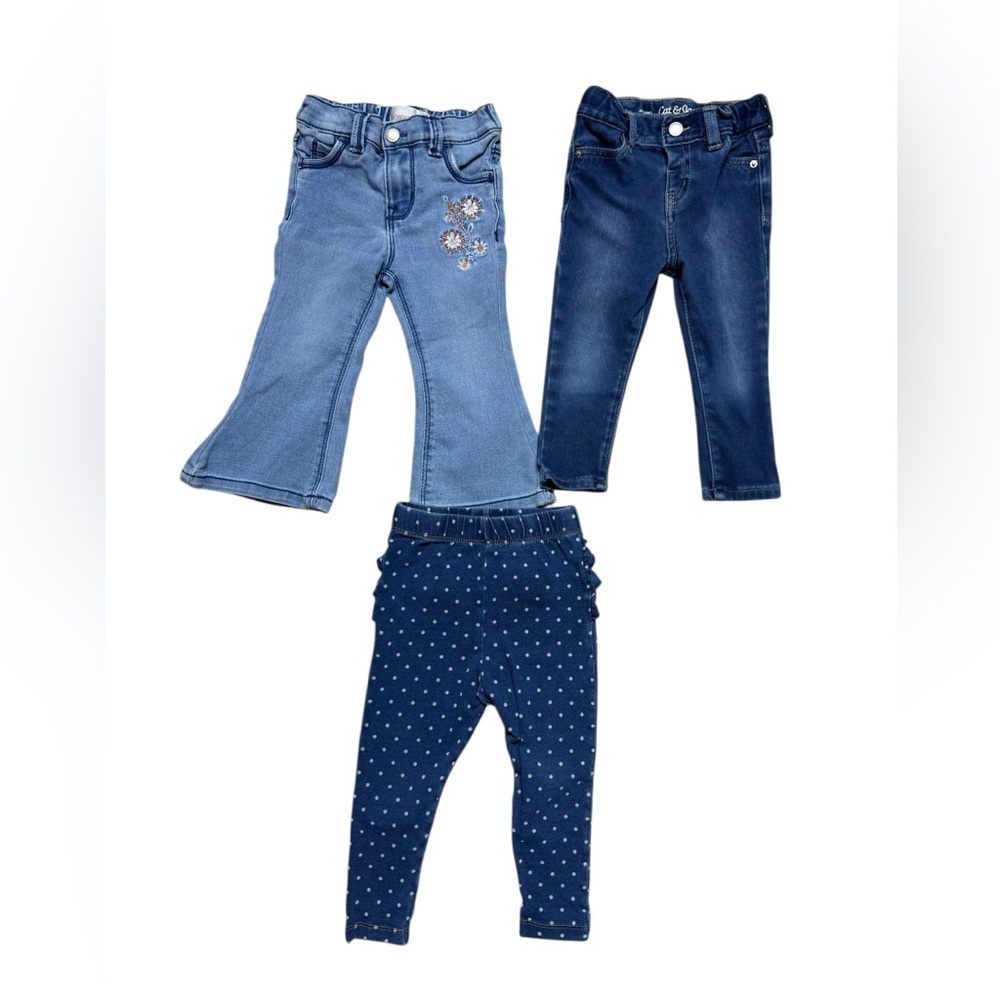 Toddler Baby Girl Denim Jeans Bundle Lot | 18M | Cat & Jack, Wonderkids